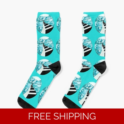 Le Studio Socks Aqua Blue Piano window Multi Logo